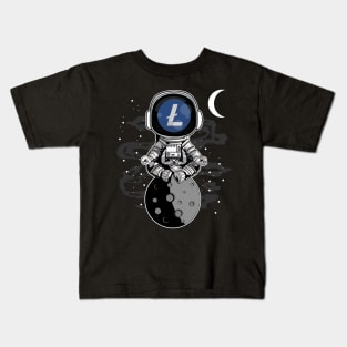 Astronaut Litecoin Lite Coin LTC To The Moon Crypto Token Cryptocurrency Wallet Birthday Gift For Men Women Kids Kids T-Shirt